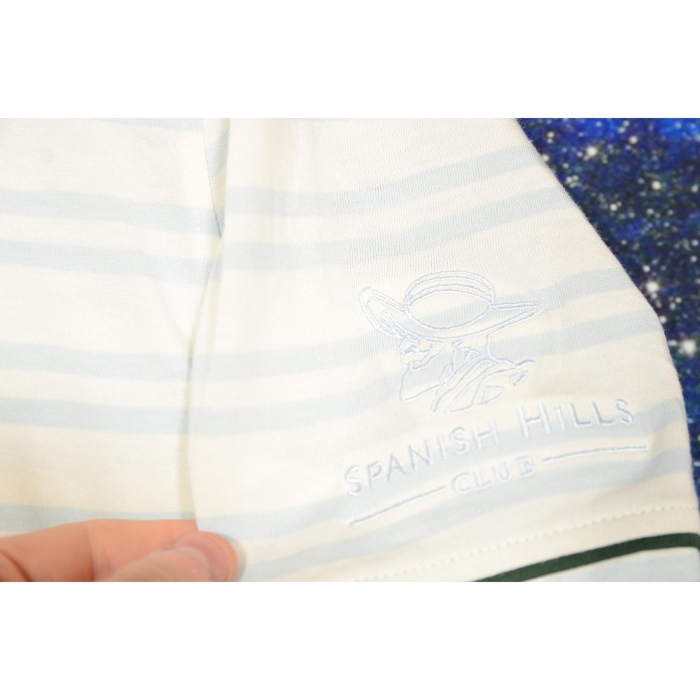Extracurricular Spanish‎ Hills Club Polo Shirt Mens Large White Striped LIV Golf - Picture 5 of 8